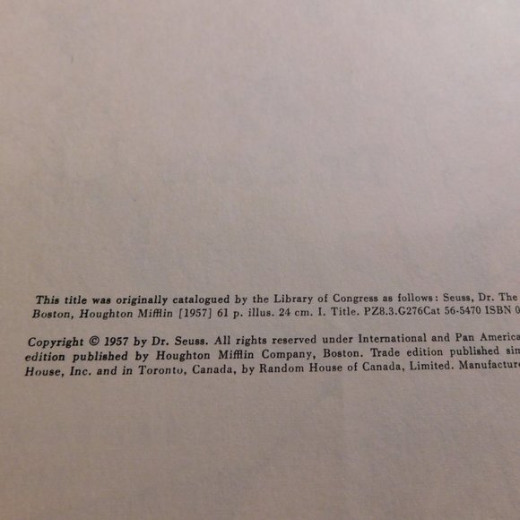 Dr. Seuss The Cat in the Hat Book 1957 - Picture 4 of 7
